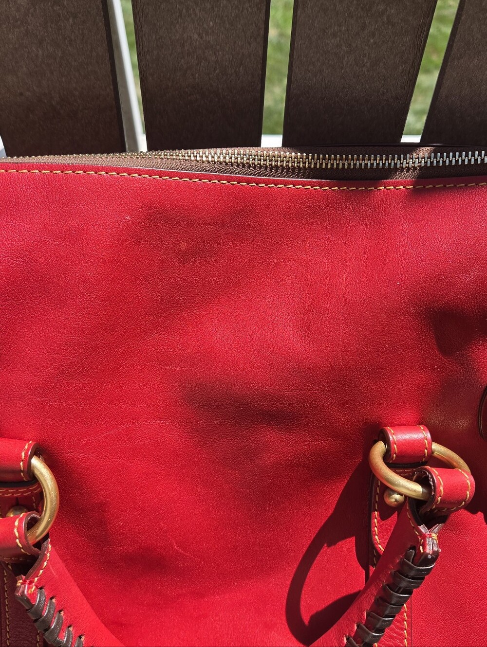 Dooney and Bourke Red Large Florentine Satchell - Picture 4 of 8